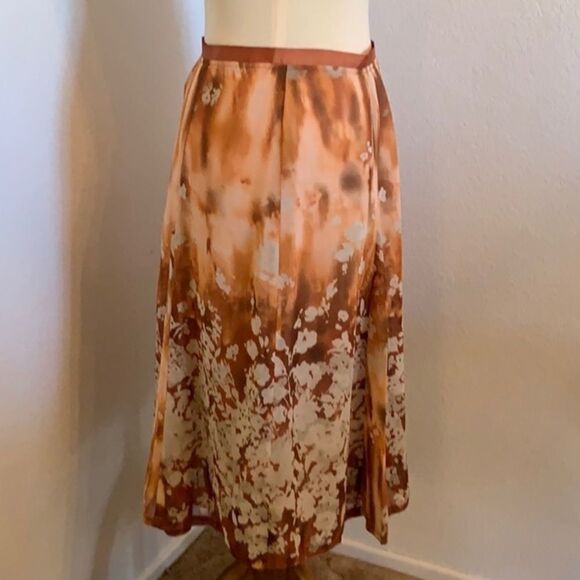 Ombre Floral Neutral Tone A Line Skirt Size 4 A16 - Picture 3 of 8